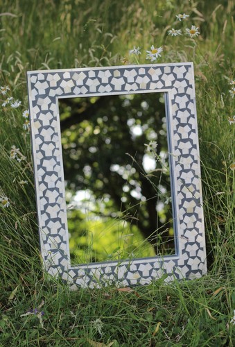 Indian bone inlay - dark, grey