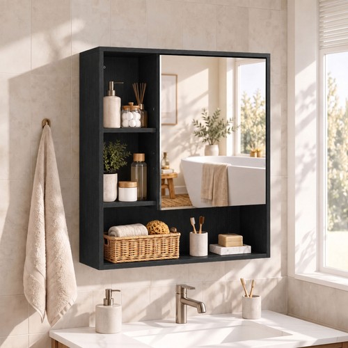 Bathroom mirror cabinet with - bathroom,