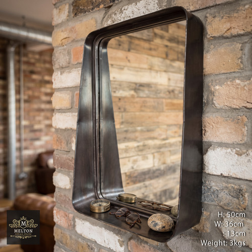 Mirror industrial style shelf - mirror,