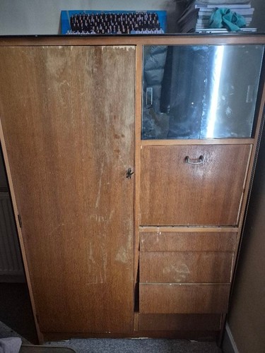 Vintage wooden wardrobe - vintage, with