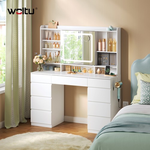 White dressing table with - with, led