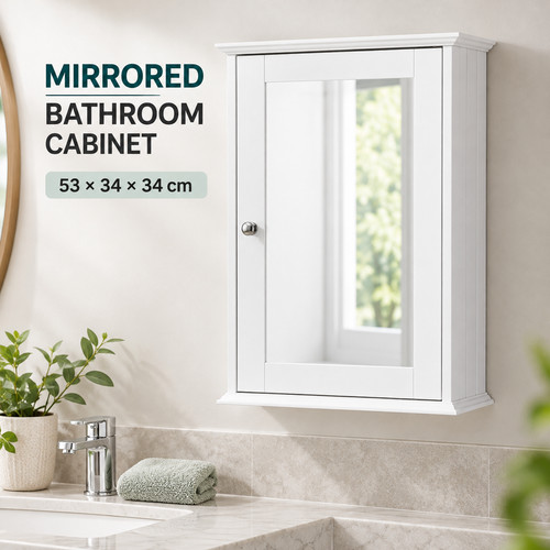Single door mirrored - single, bathroom