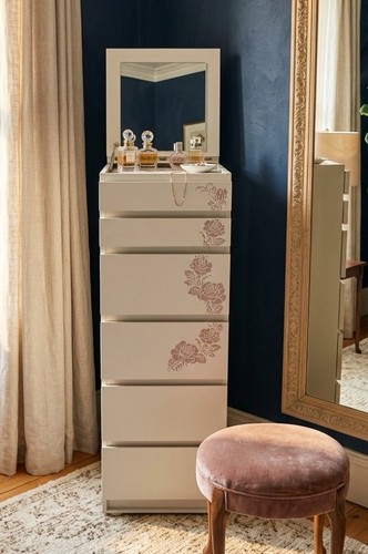 White mirrored drawer - white,