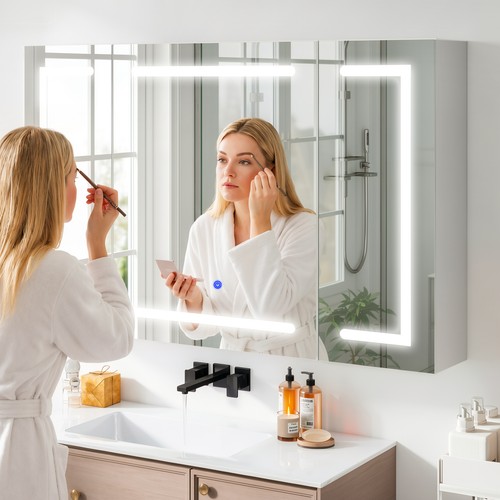Led bathroom mirror cabinet - bathroom,